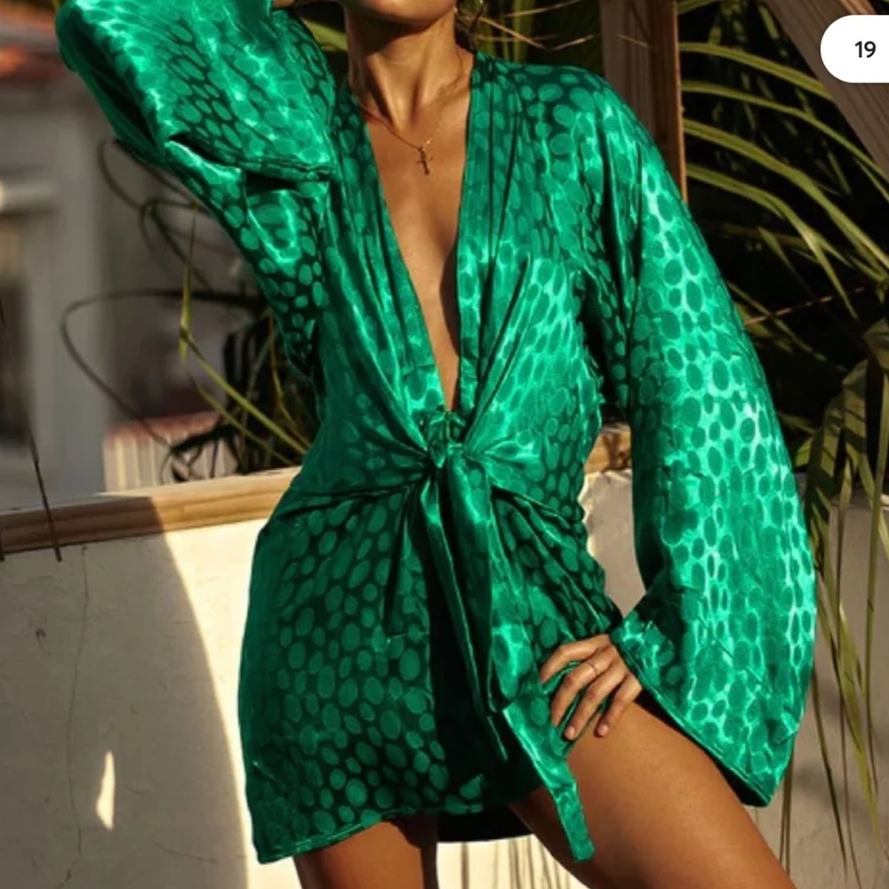 Rat & Boa Dress Dahlia In Emerald Green